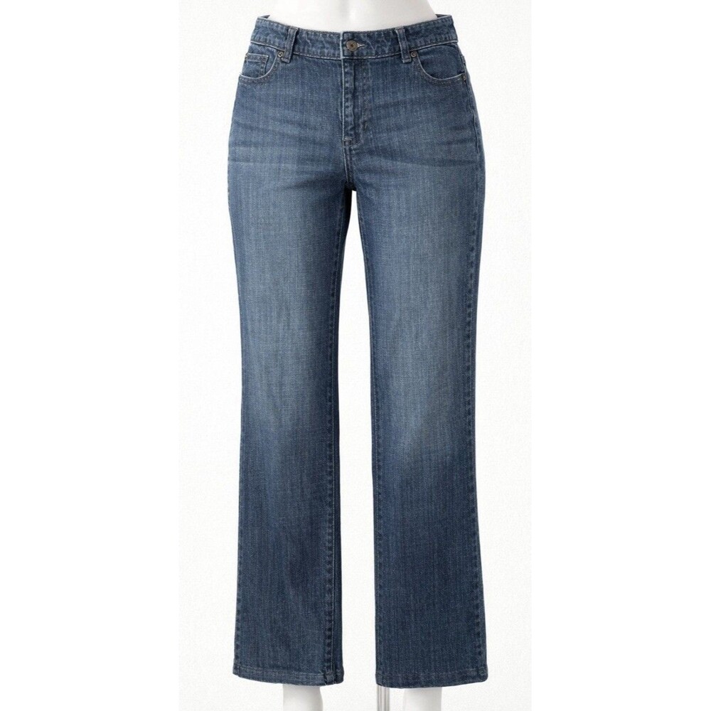 Chicos Platinum Womens Jeans Size 1.5 Short Denim Stretch Medium Wash Mid Rise